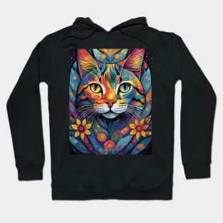 vibrant and colourful cat art design Hoodie